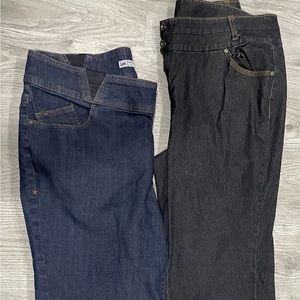 2 pair of jeans. 1 pair is pants, the other is capris